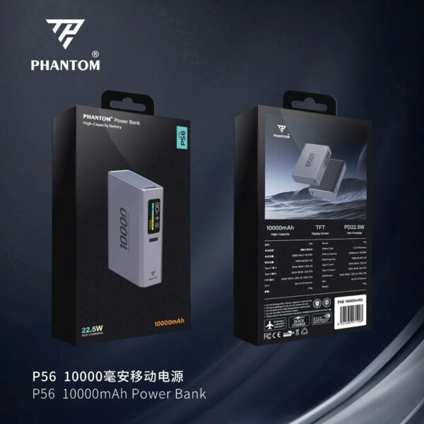 PIN PHANTOM P56 10.000MAH cell 21700 pd 22.5w