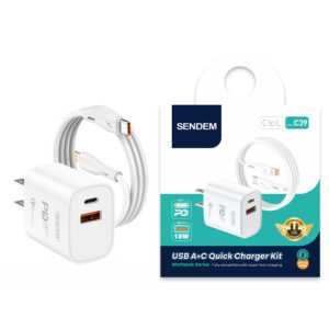 BỘ SẠC SENDEM C39 C-L 20W, CỔNG USB  C